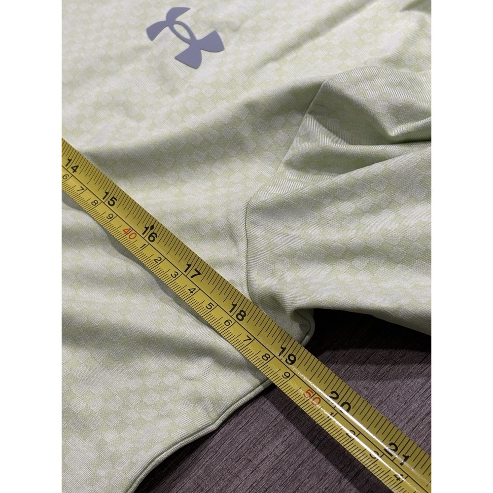 Under Armour Mens Playoff 3.0 Checkered Jacquard Polo Shirt Lime Green 1387131 S - Picture 7 of 7